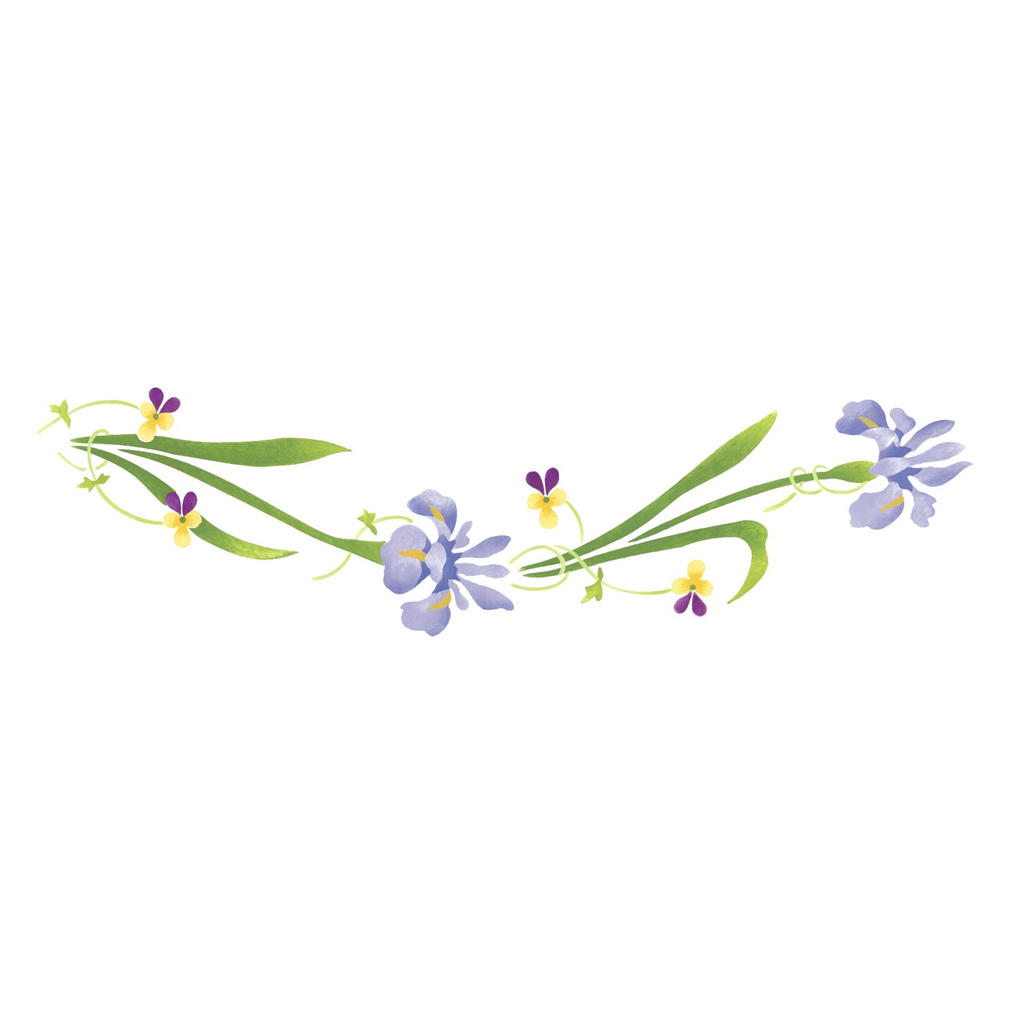 Iris Flower Wall Stencil | 2799 by Designer Stencils | Floral Stencils | Reusable Art Craft Stencils for Painting on Walls, Canvas, Wood | Reusable Plastic Paint Stencil for Home Makeover | Easy to Use & Clean Art Stencil