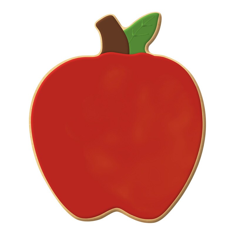 Apple with Leaf Cookie Cutter 3.25 in, CookieCutter.com, Tin Plated Steel, Handmade in the USA
