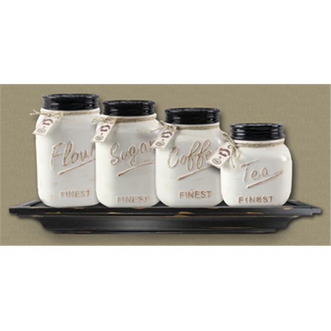 Ceramic 4 Piece Kitchen Canister Set Young's Inc