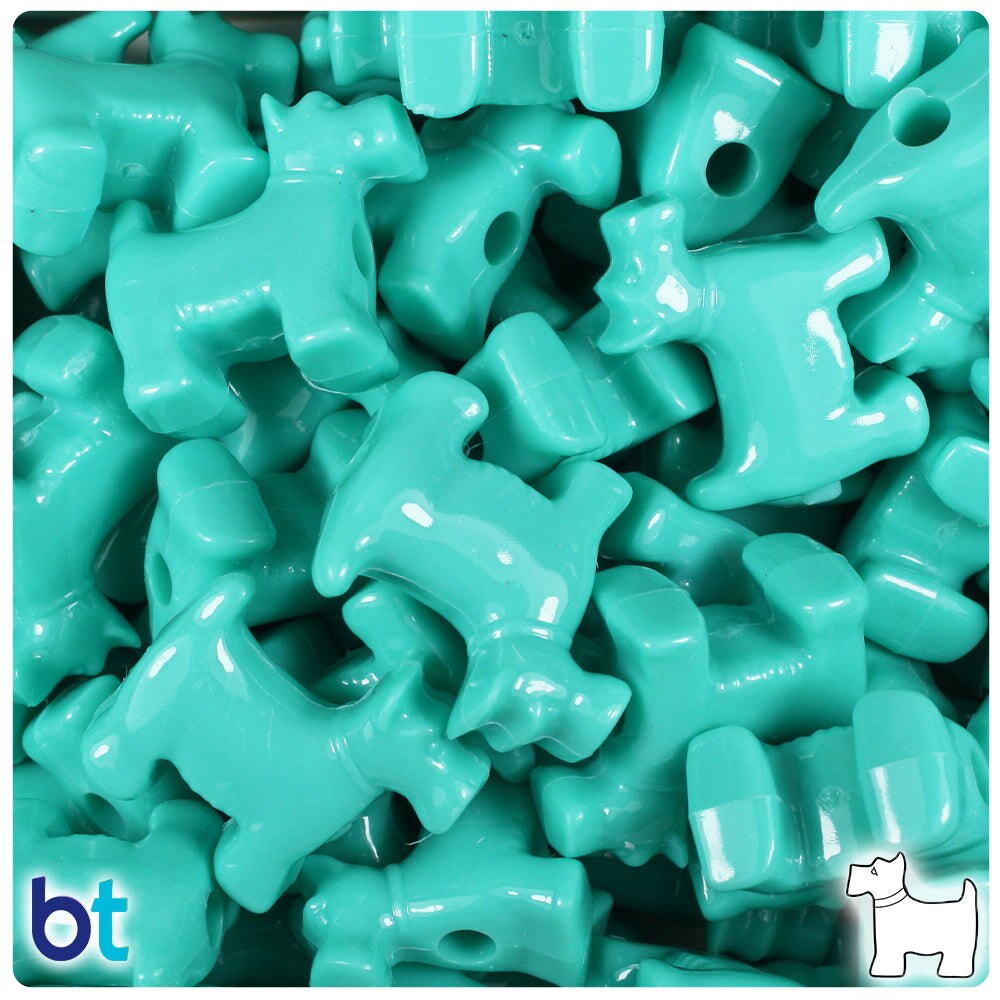 BeadTin Rust Opaque 24mm Scotty Dog Pony Beads (24pcs