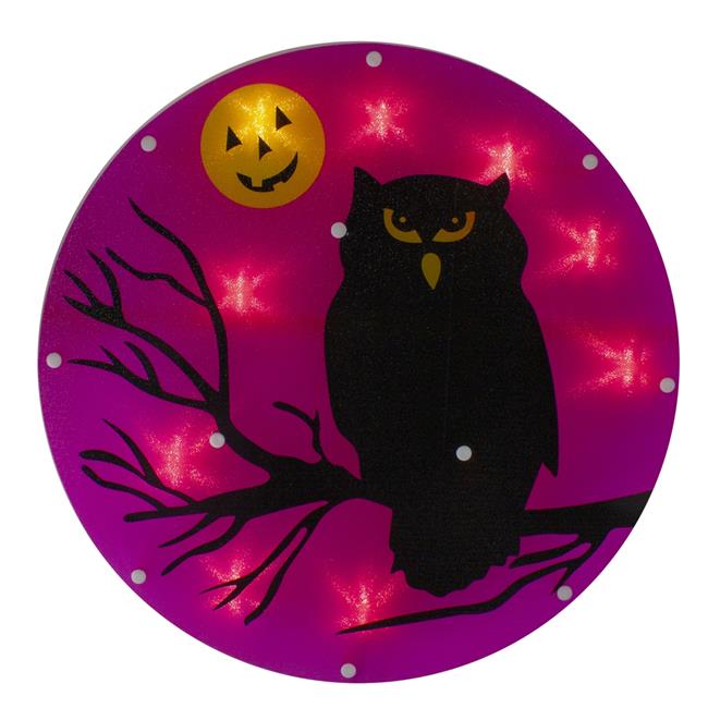 Northlight  13.75 in. Lighted Owl Halloween Window Silhouette