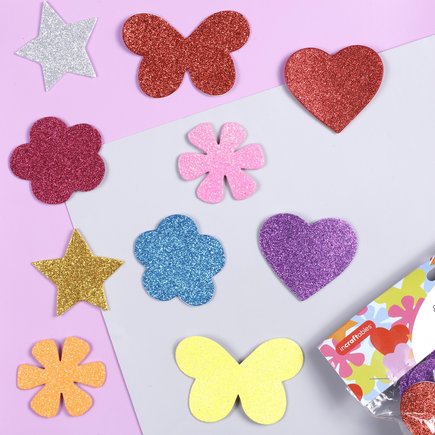 Incraftables Glitter Foam Stickers for Kids Self Adhesive 100pcs. Assorted  Foam Flower Stickers, Heart Stickers, Star Glitter Stickers & Butterfly  Sparkly Stickers for Arts & Crafts for Kids & Adults