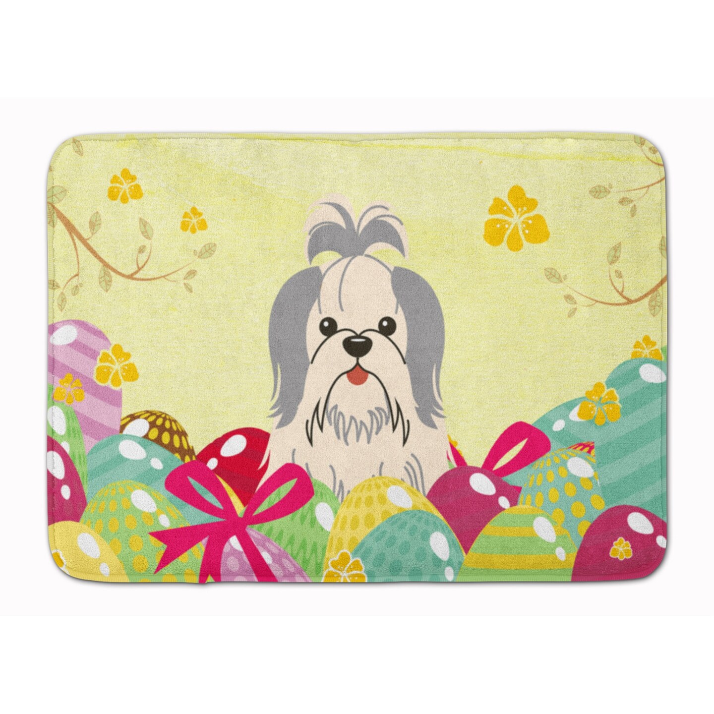 Caroline's Treasures Easter Eggs Shih Tzu Silver White Machine Washable