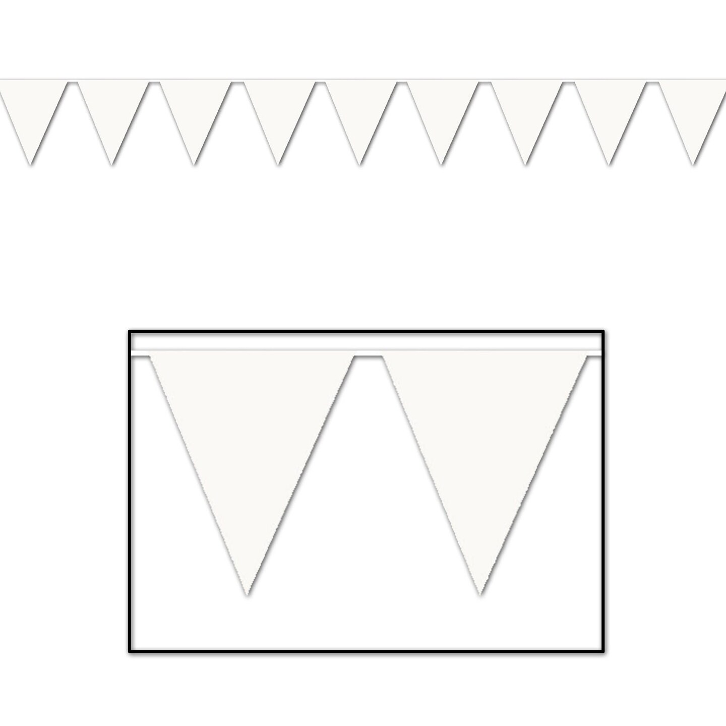 White Pennant Banner (Pack of 12)