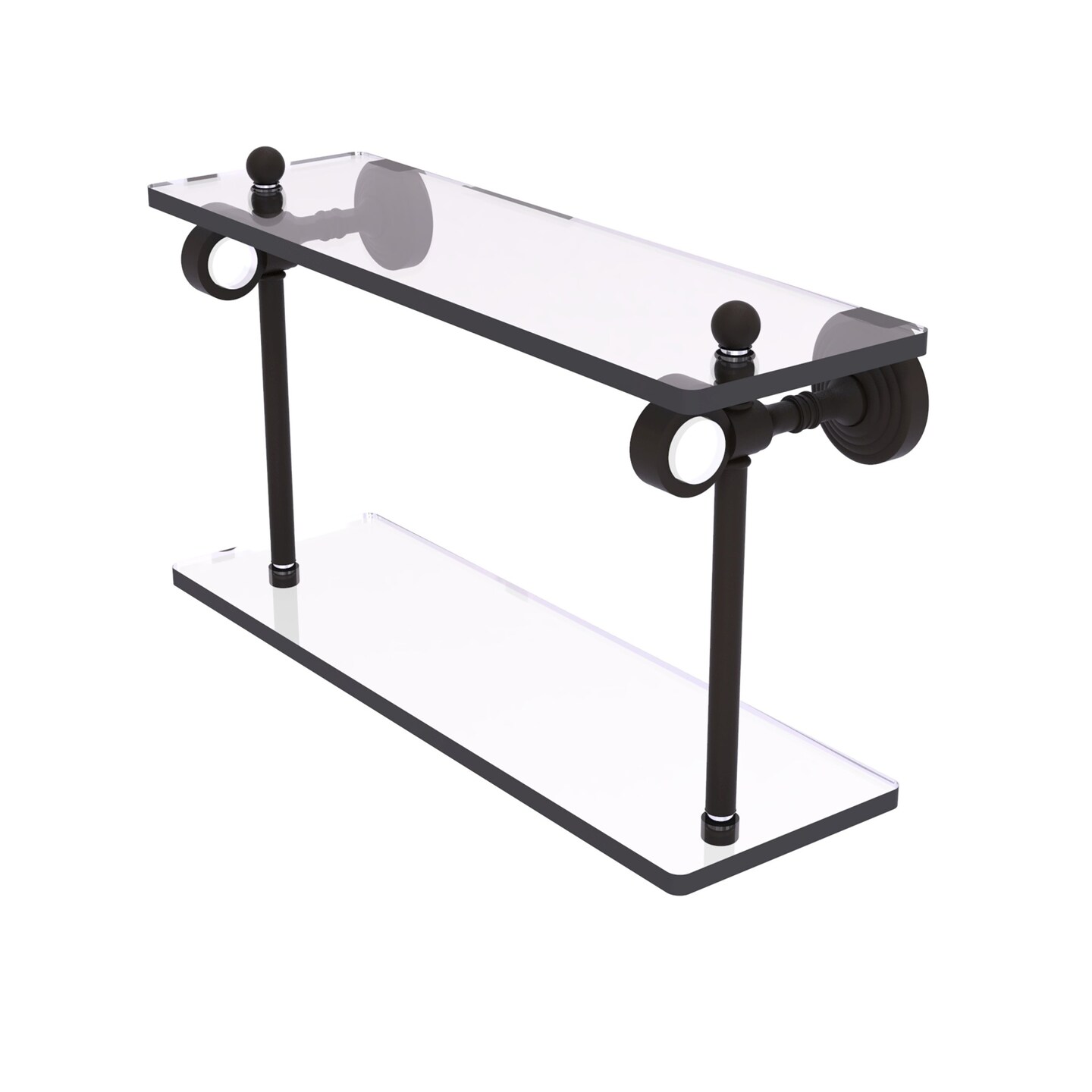 Pacific Grove Collection 16 Inch Two Tiered Glass Shelf Oil Rubbed