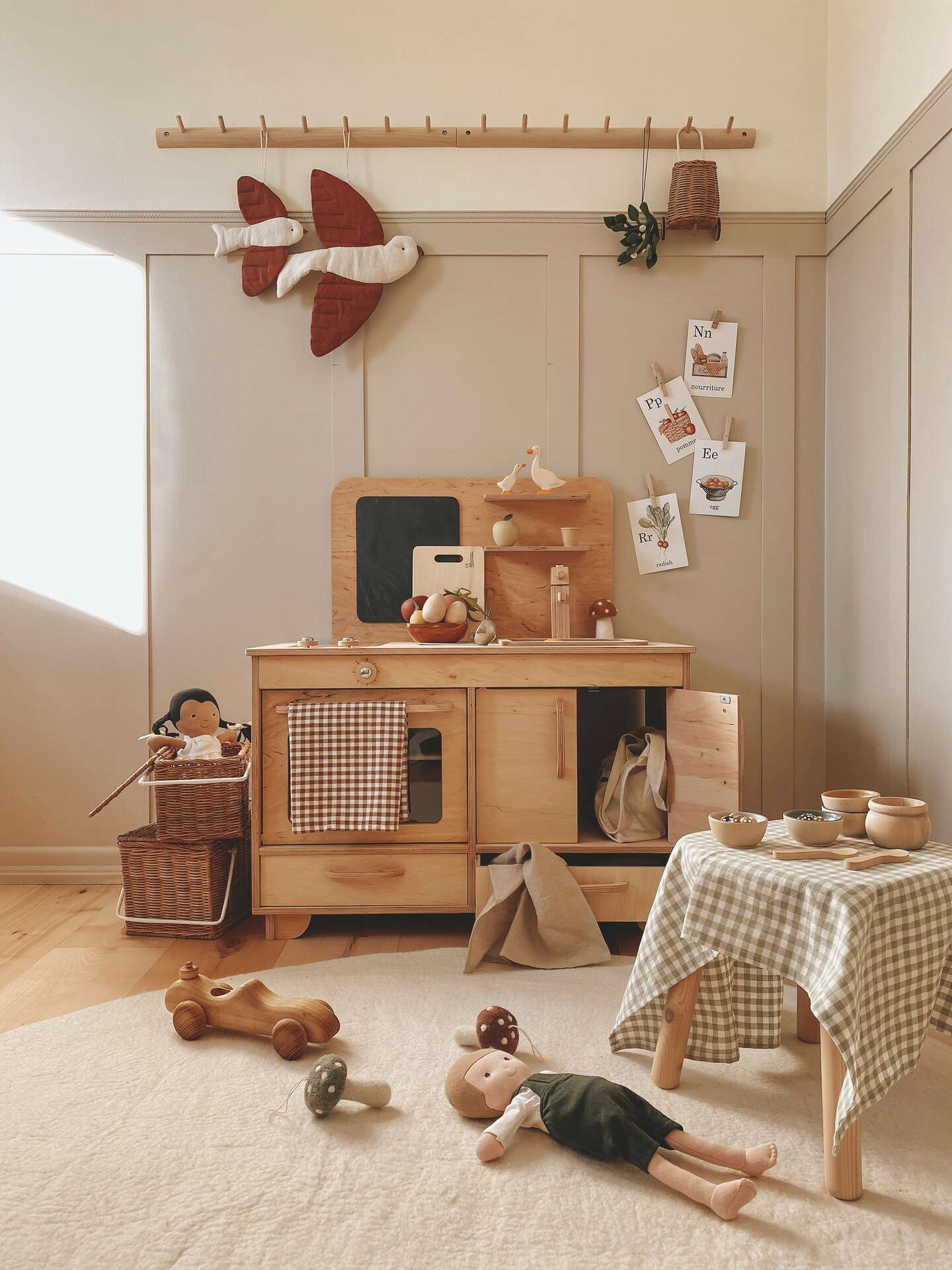Pretend Play Kitchen, Playroom Furniture for Children, Christmas Baby Gift, Wood Kitchen Play Montessori
