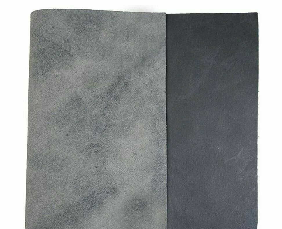 Tooling Leather Full Grain 100% Cowhide Leather Piece 12&#x22;x12&#x22; 2.0mm 5/6oz BLACK