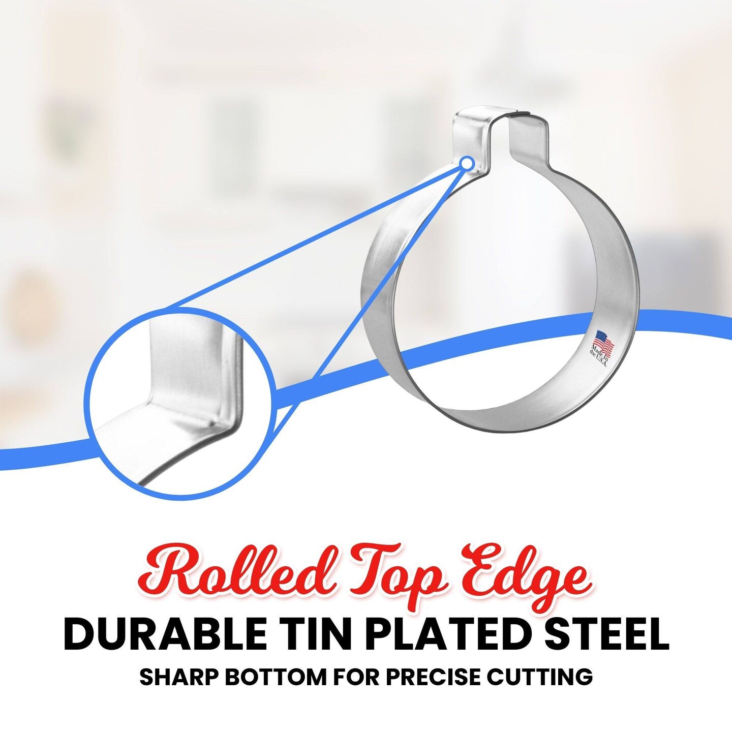 Ornament Bobber Cookie Cutter 3 in, CookieCutter.com, Tin Plated Steel, Handmade in the USA