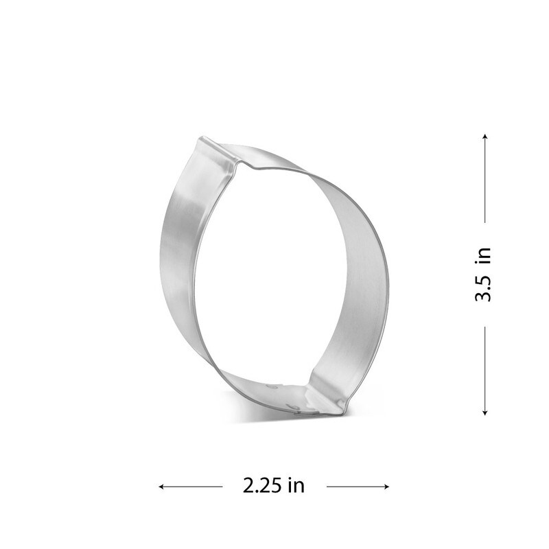 Lemon Cookie Cutter 3.5 in, CookieCutter.com, Tin Plated Steel, Handmade in the USA