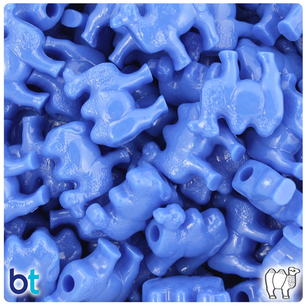 BeadTin Periwinkle Opaque 21mm Camel Plastic Pony Beads (24pcs)