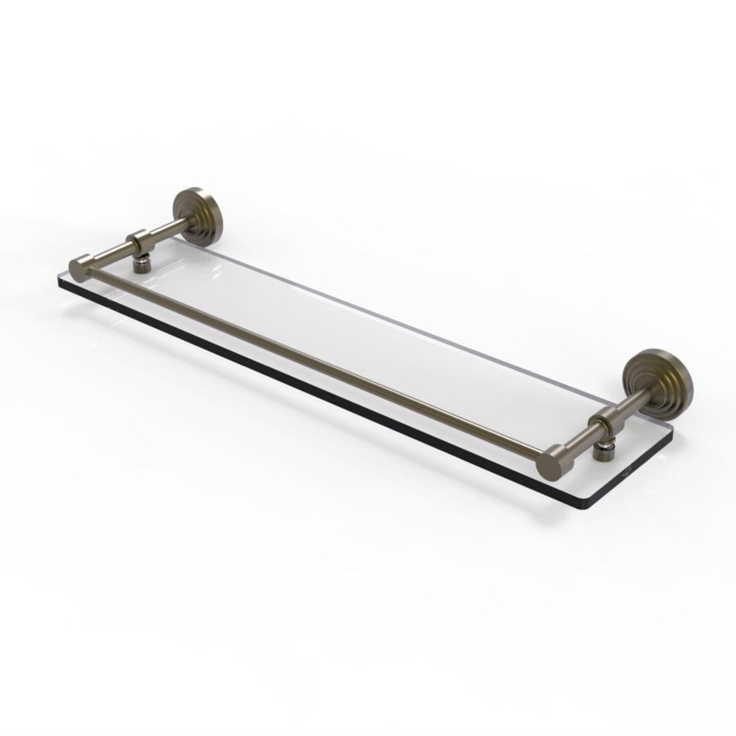 Allied Brass 24" X 5" Double Glass Shelf – Satin Nickel Finish, Wall Mounted Bathroom Or Kitchen Shelf