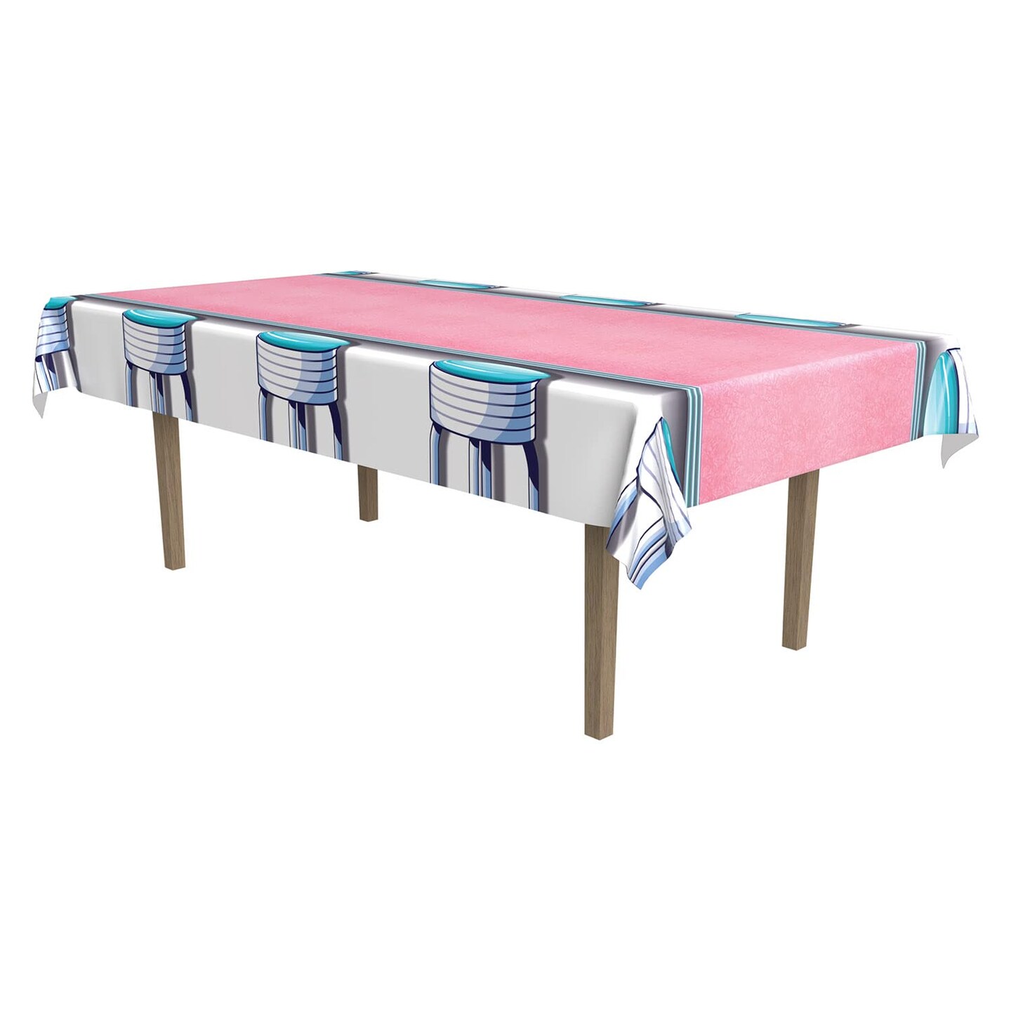 Retro Soda Shop Stools Tablecover Set - Pack of 12