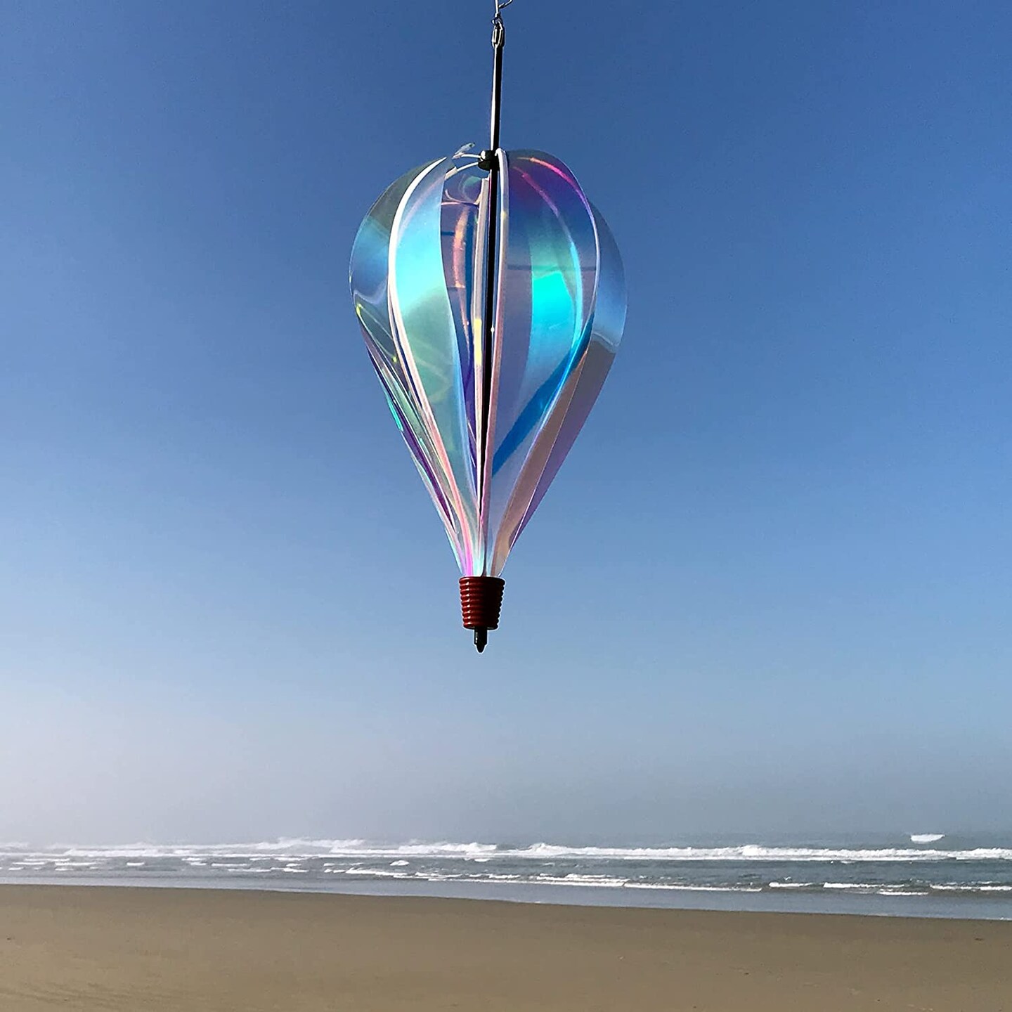 In the Breeze 0978 - Iridescent 6 Panel Hot Air Balloon - Outdoor Hanging Decoration
