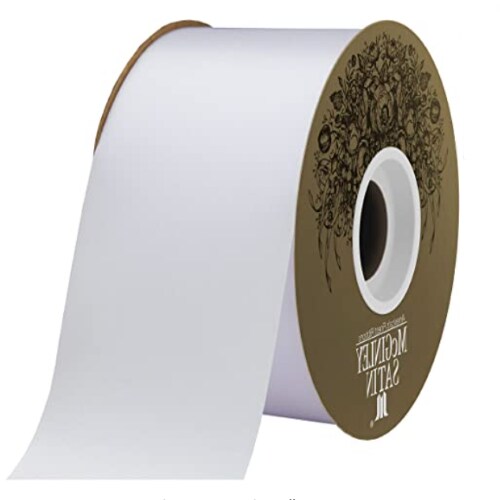 Acetate Lustre Ribbon 2 1/2&#x22; - White - Mum Ribbon 50 yards