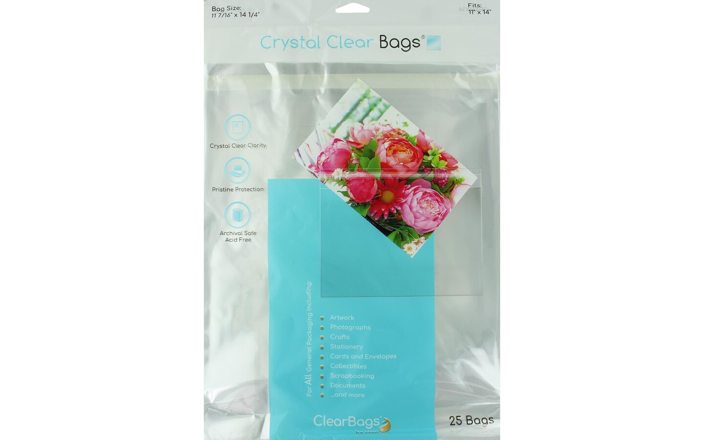 ClearBags Crystal Clear Bag 11x14 Photo 25pc