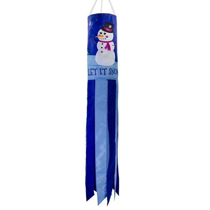 In the Breeze Let it Snow 40 Inch Windsock - Hanging Winter Decoration - Outdoor Holiday décor