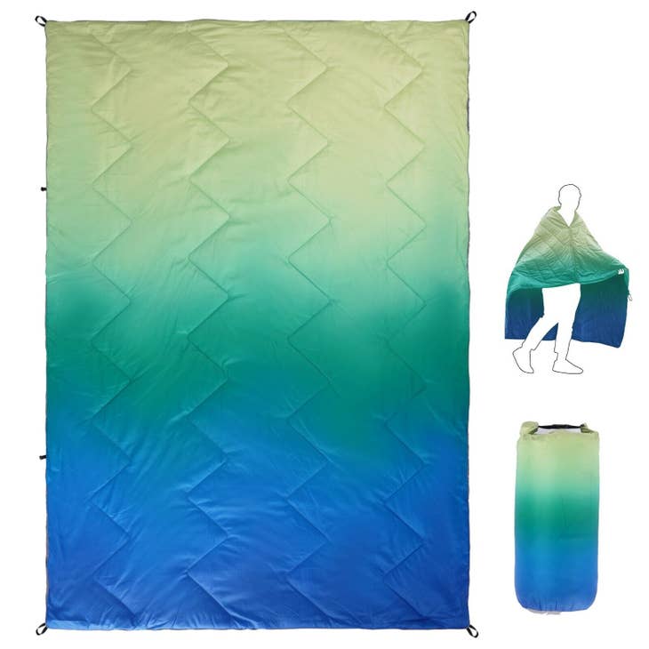 Outdoor Water-proof Picnic Blanket// Gradient Blue