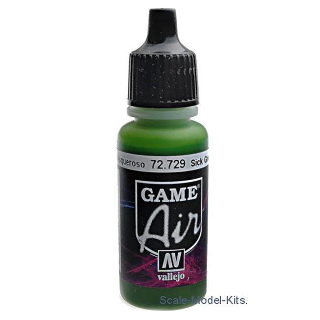 Vallejo Paint VLJ72729 17 ml Fire Game Acrylic & Water Based Flat Bottle Paint, Sick Green
