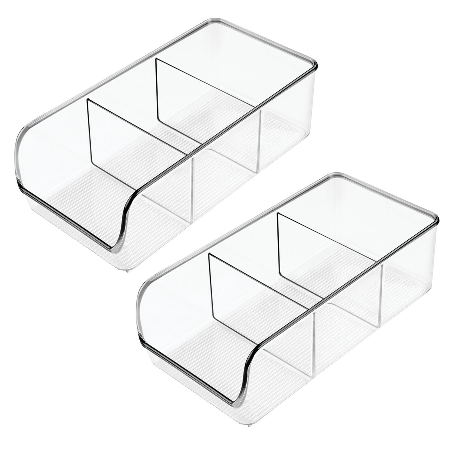 mDesign Plastic Kitchen Food Storage Organizer Caddy, 2 Pack - Clear