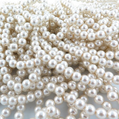 Glass Faux Pearl Beads ~ Warm &#x26; Cool Tone (50X) (B608)