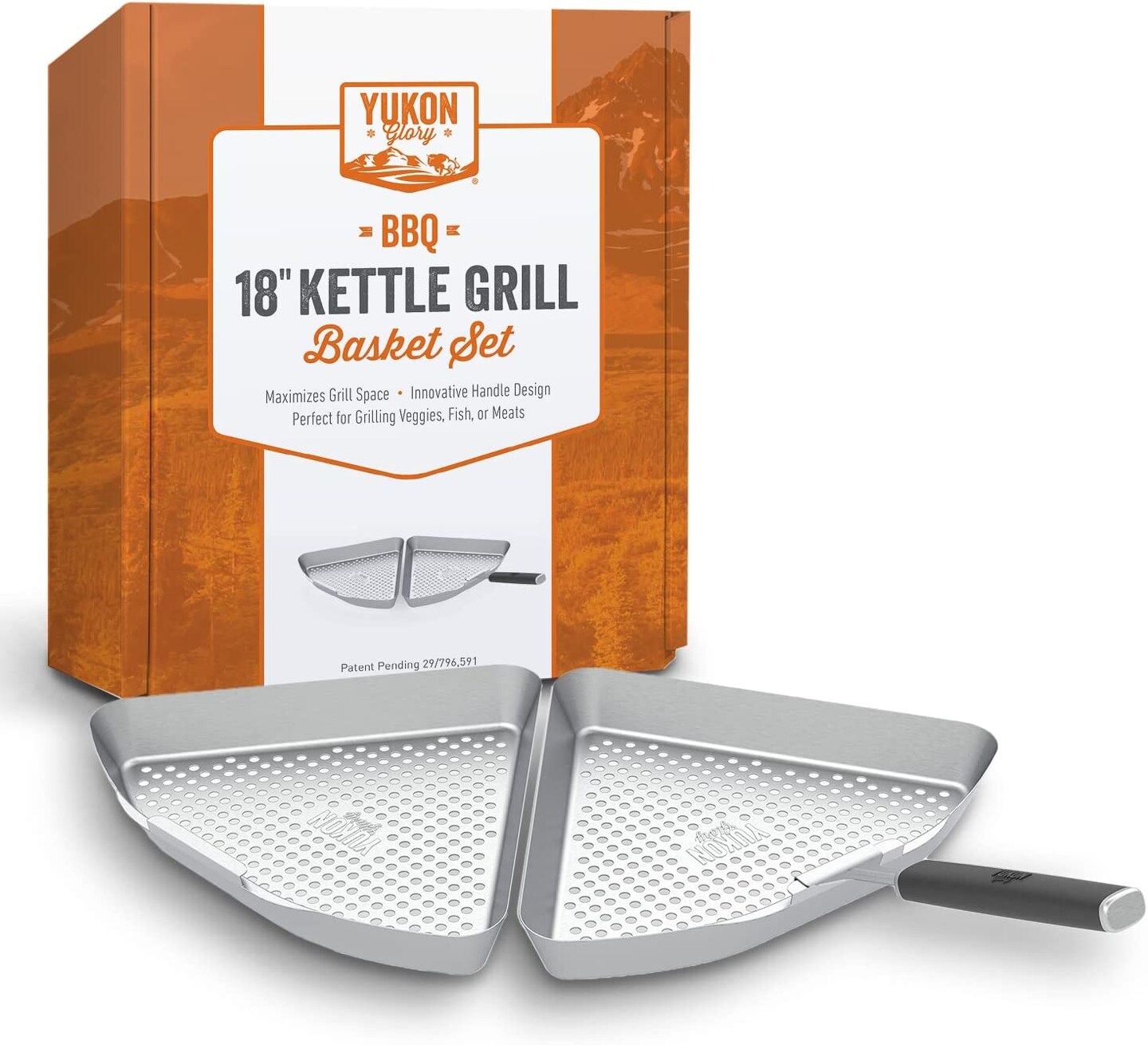 Yukon Glory Kettle Grill Basket Set 18&#x22;