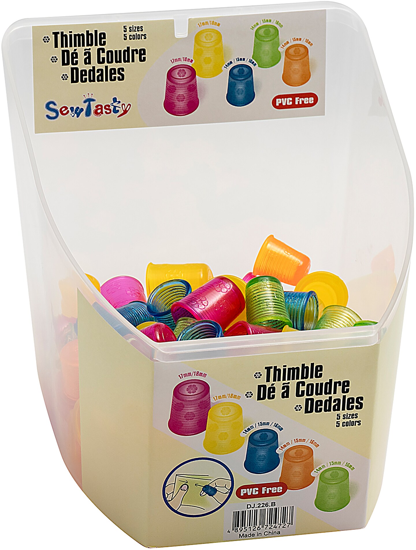 Tacony Stitcher's Thimbles 100Pc Display-Assorted Colors