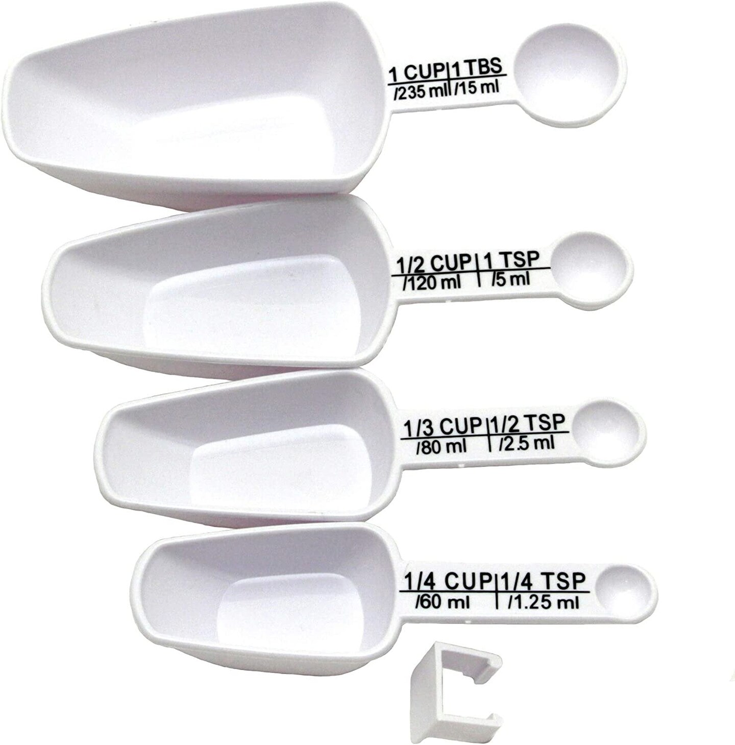 The Pampered Chef Adjustable Plastic White Measuring Cup Spoons Tsp TBS Lot  Of 3
