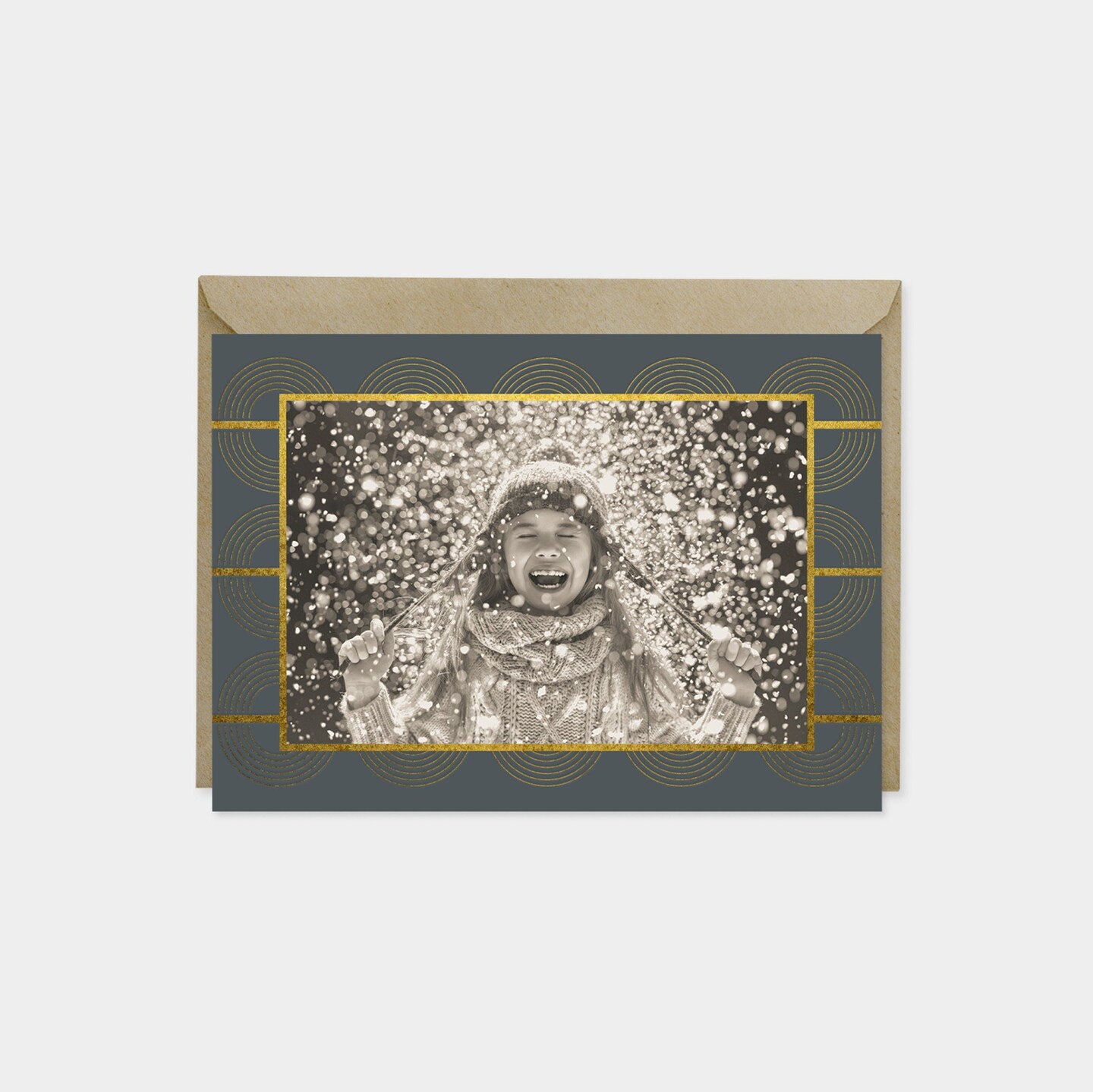 Holiday Photo Card, Elegant Art Deco