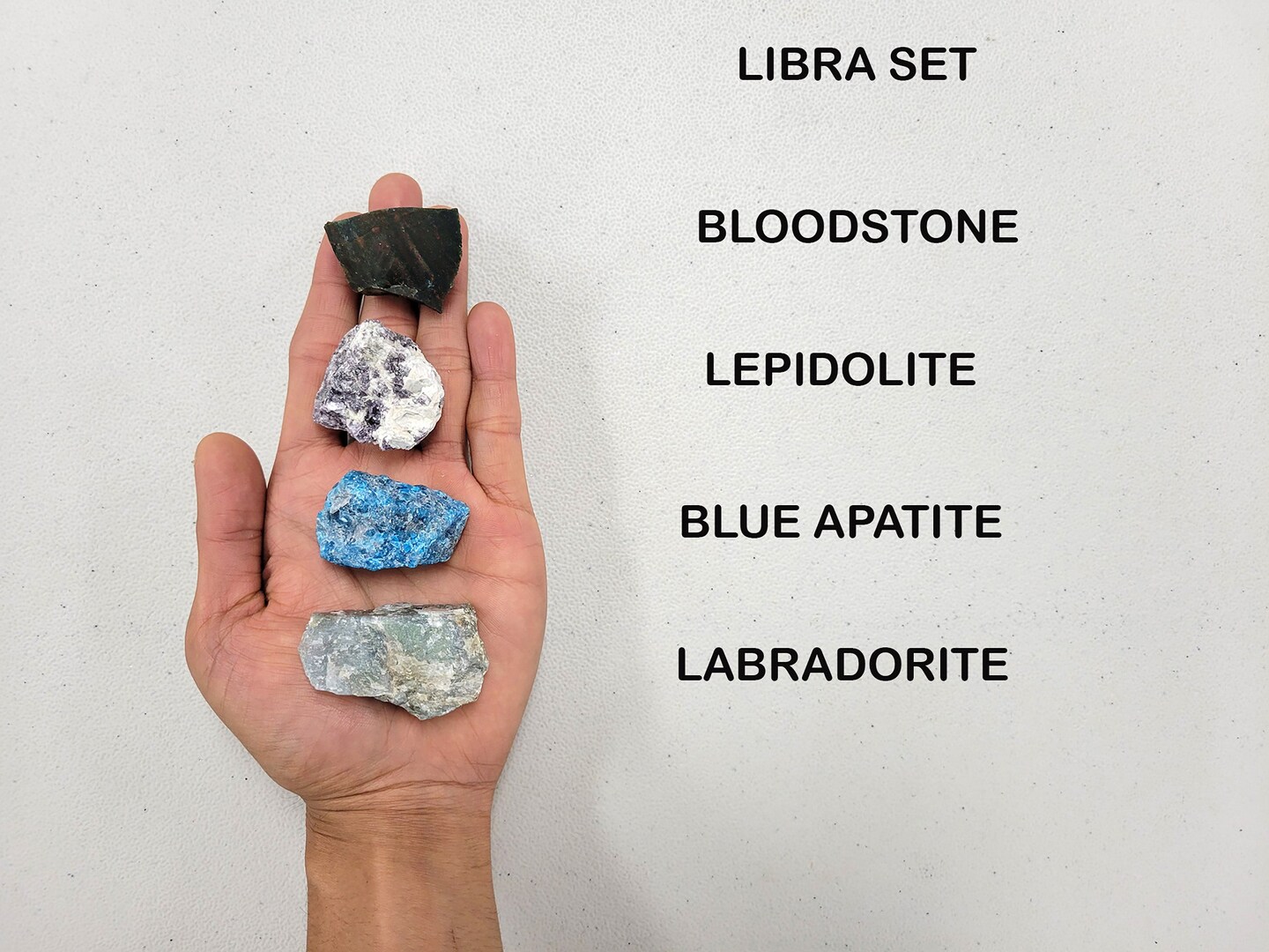 Crystals For Libra Zodiac Sign, Bloodstone Lepidolite Blue Apatite Labradorite