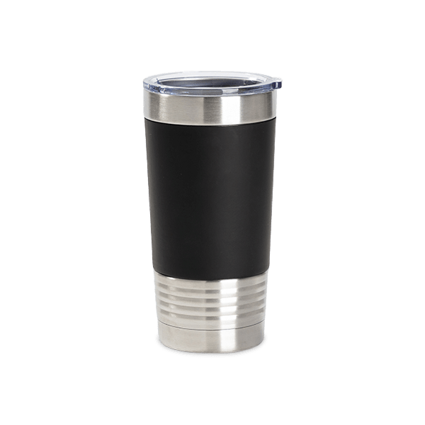 20oz Stainless Steel Tumber with Removable Silicone Sleeve (Black/White)