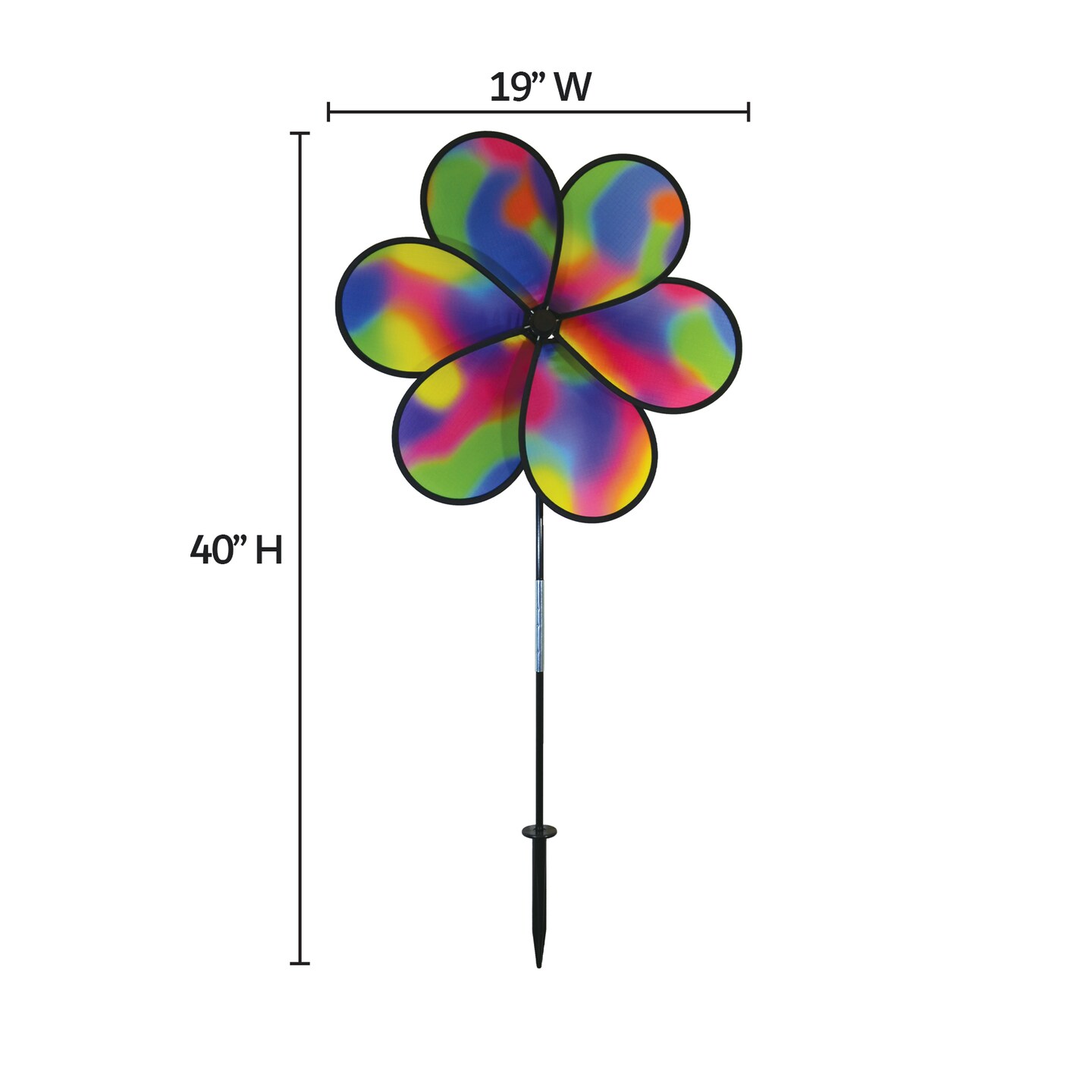 In the Breeze 2663 - 19 Inch Jewel Wind Spinner  - Colorful Flower Spinner for your Yard and Garden