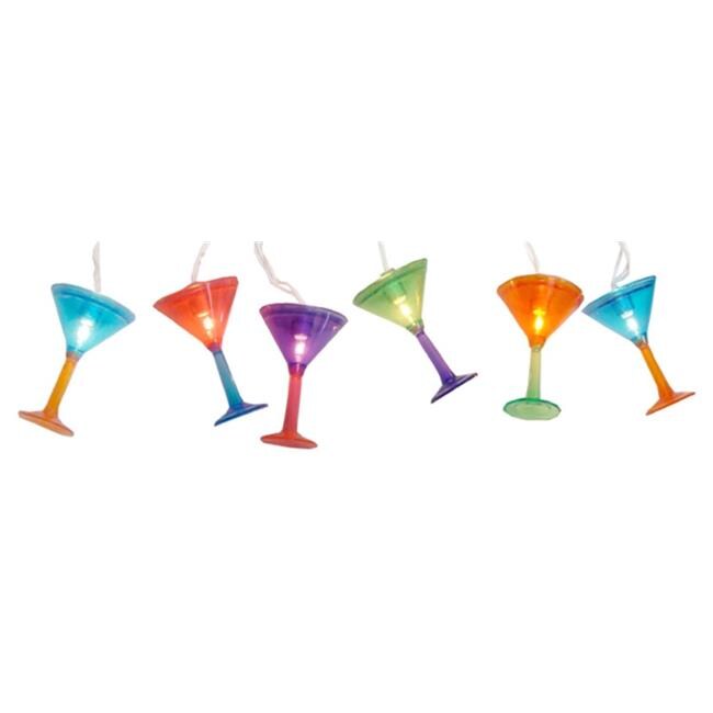 Northlight  Happy Hour Martini Glass Summer Patio Christmas Lights - White Wire, Set of 10