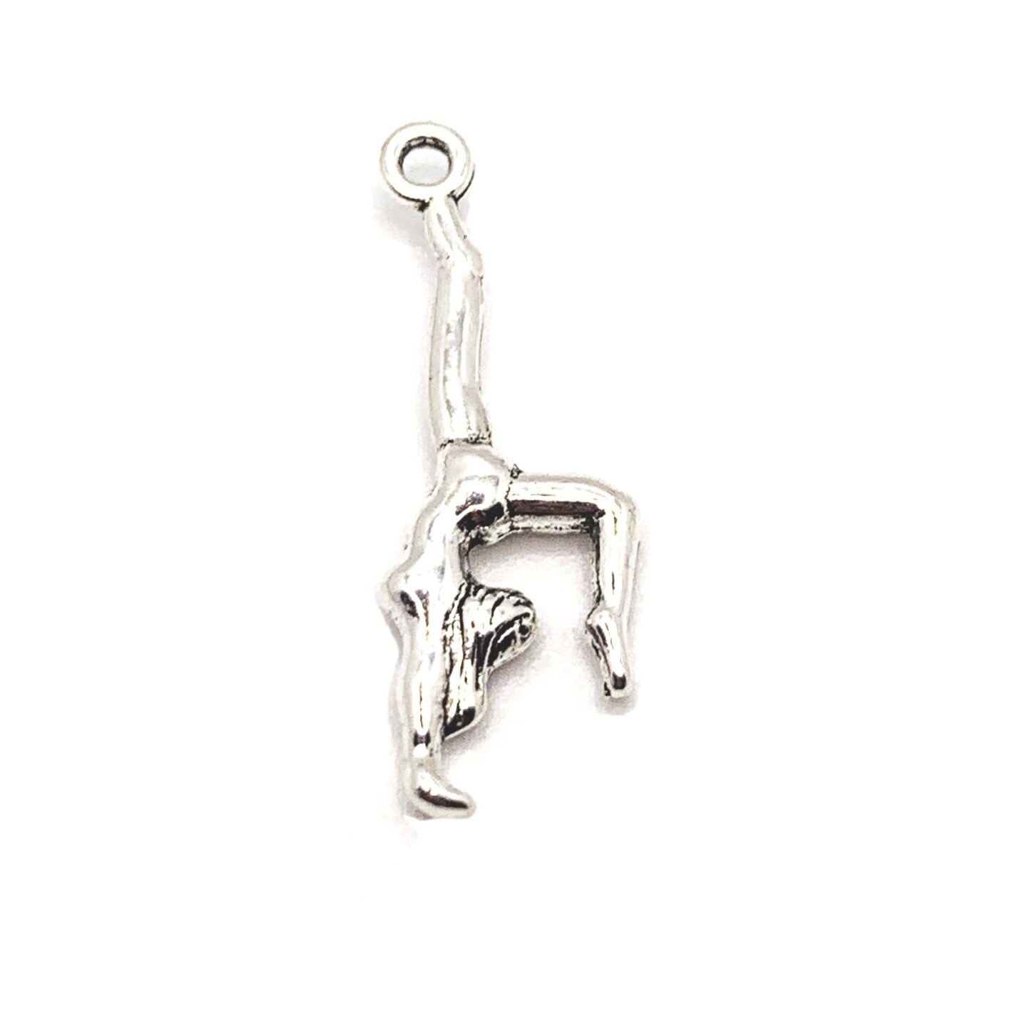 4 20 or 50 Pieces Antiqued Silver Gymnast Charms Double Sided