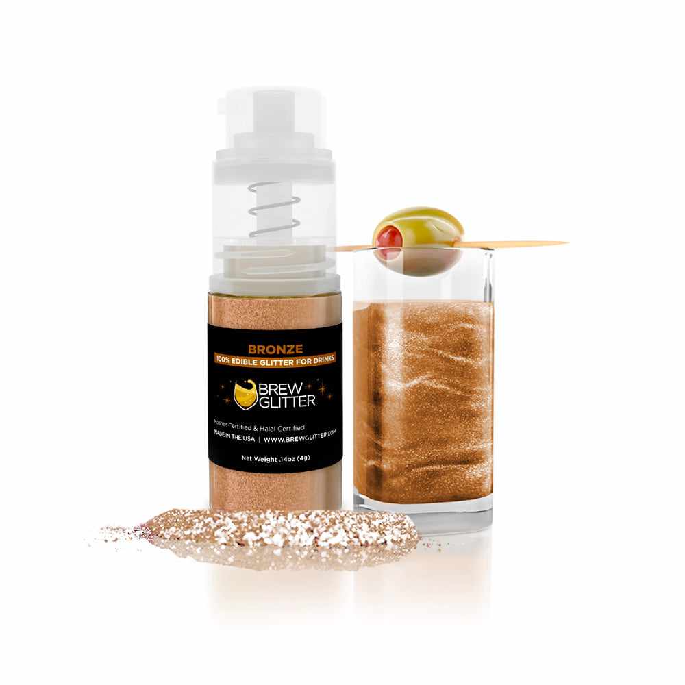 Gold Drink Glitter, Edible Glitter Spray for Drinks, Beverages, Foods. FDA  Compliant (4 Gram Pump)