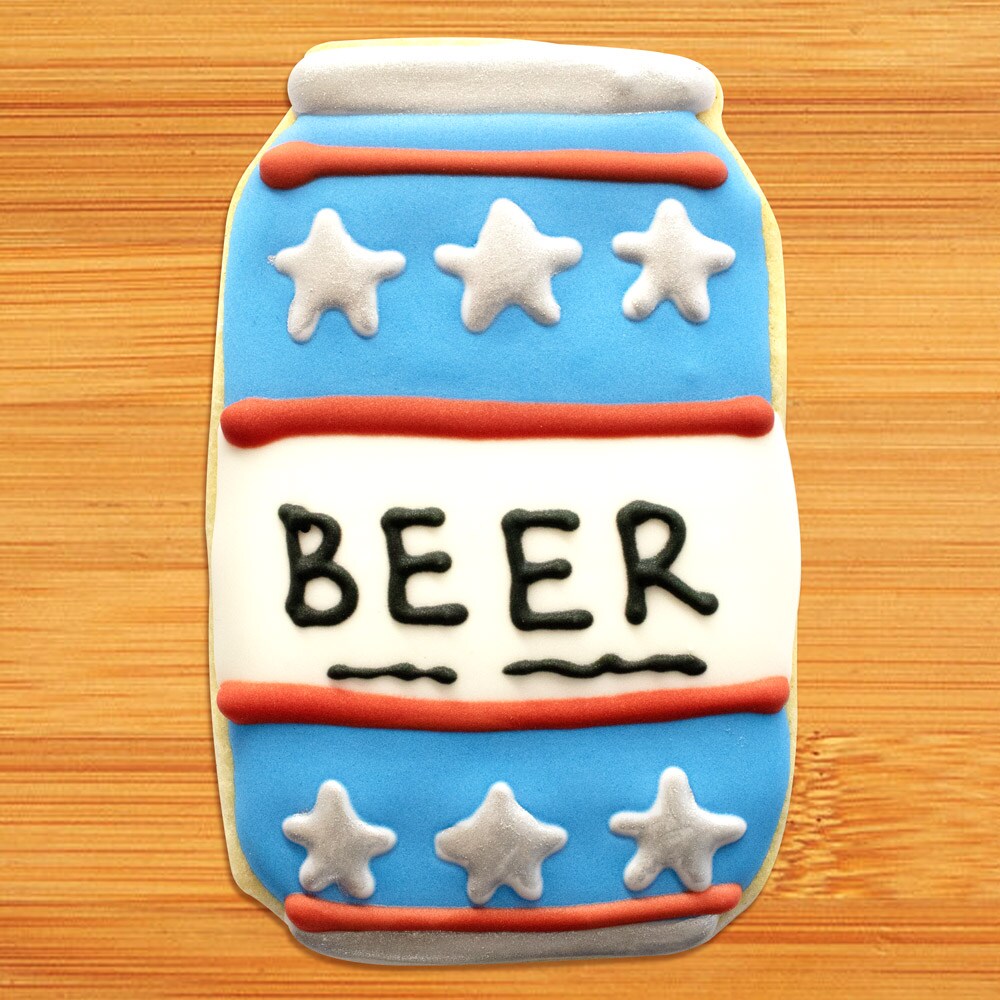 Soda Beer Can Cookie Cutter 4 in, CookieCutter.com, Tin Plated Steel, Handmade in the USA