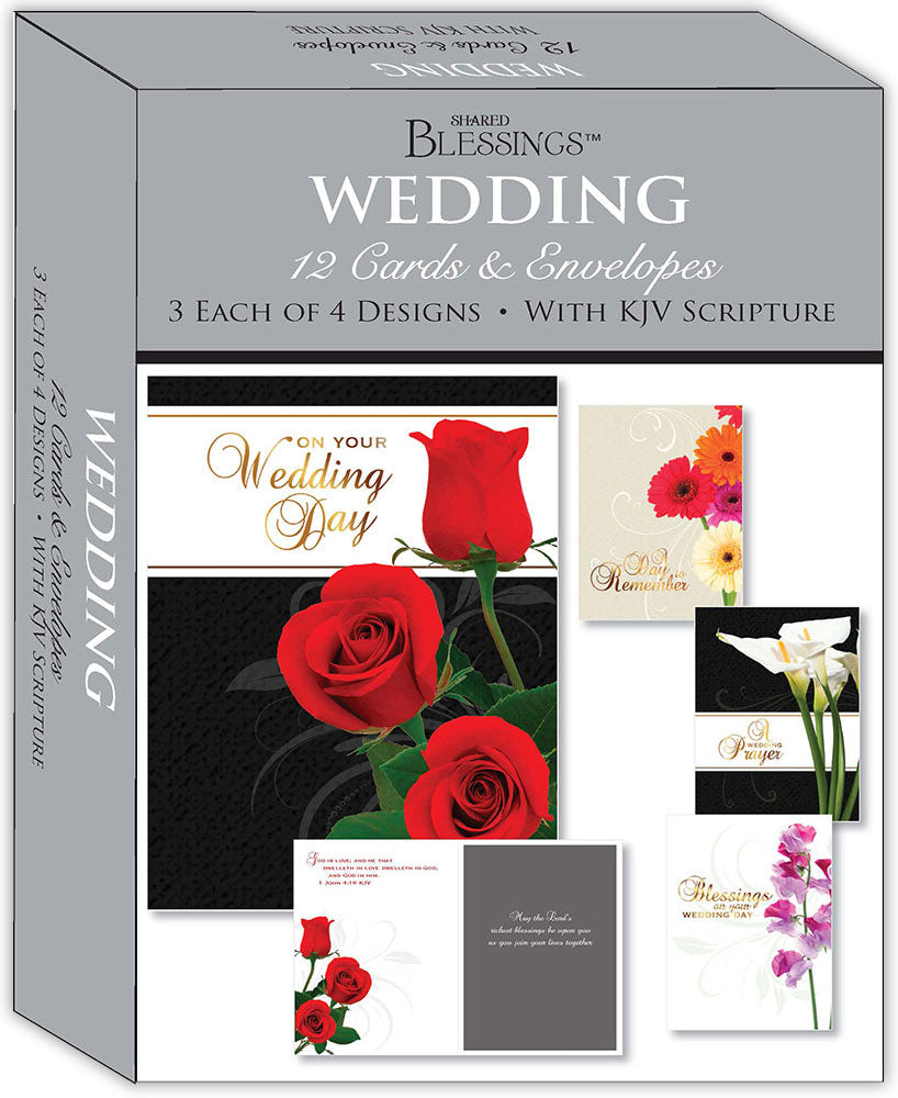 Wedding - Assorted Wedding Cards, Box of 12