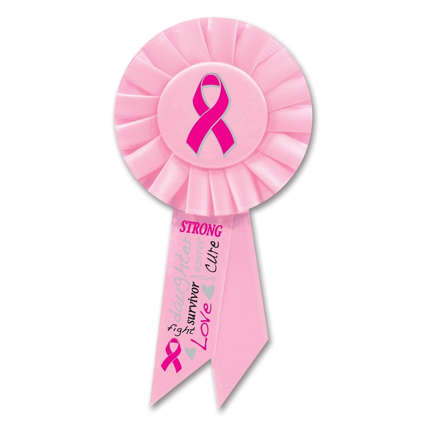 Pink Ribbon Rosette (Pack of 6)