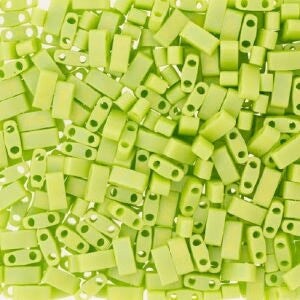 Miyuki Half Tila Bead, HTL-0416FR, Matte Opaque Chartreuse AB