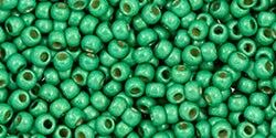 Toho 11/0 Round Japanese Seed Bead, #588FPF, Matte Spearmint Galvanized PermaFinish