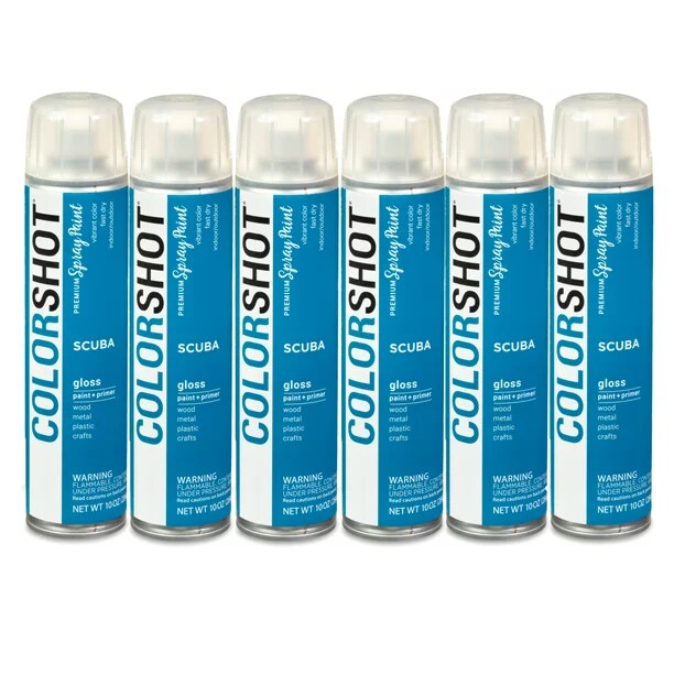 COLORSHOT Gloss Spray Paint Scuba (Marine Blue) 10 oz. 6 Pack