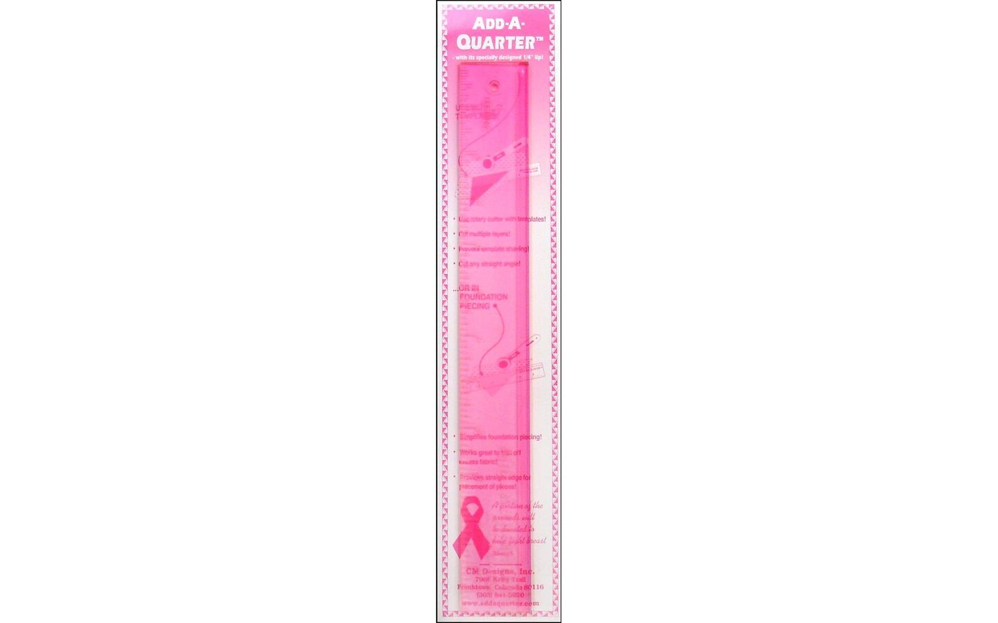 Whsmith Pink Ruler CM Designs Ruler 12