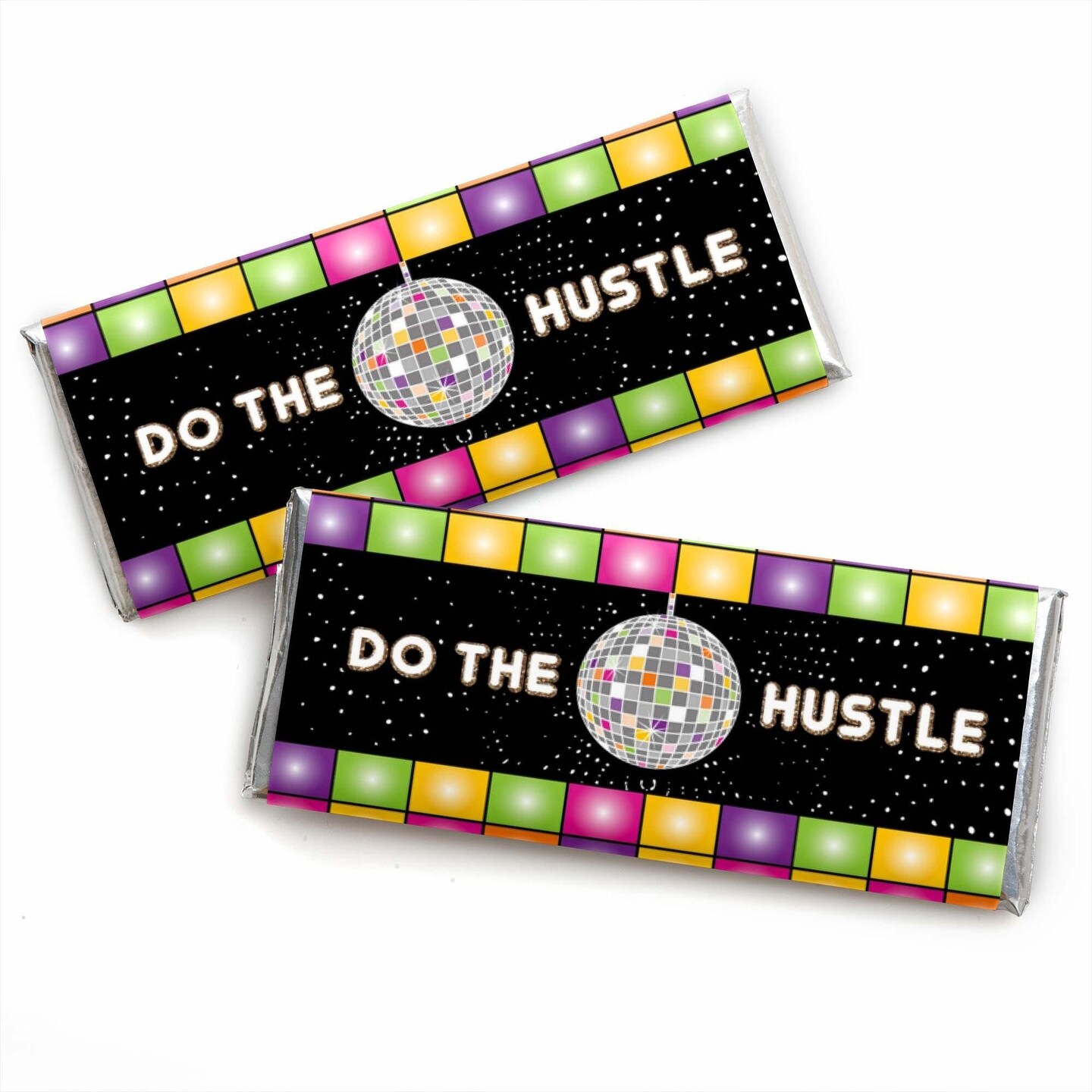 Big Dot of Happiness 70&#x27;s Disco - Candy Bar Wrapper 1970&#x27;s Disco Fever Party Favors - Set of 24