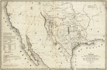 Map of Texas and the countries adjacent, 1844 Poster Print by William H. H. Emory - Item # VARPDX464695