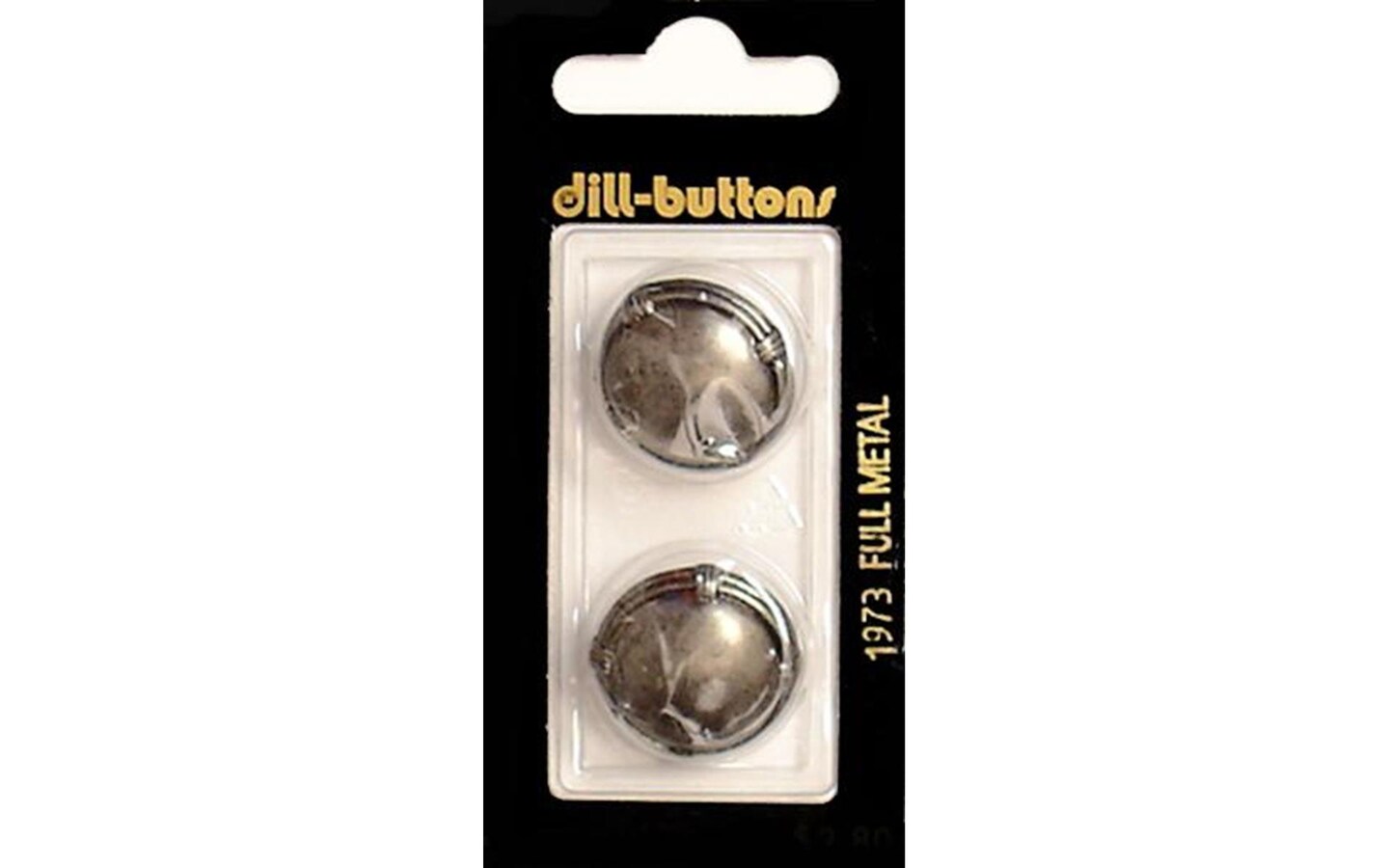 Dill Buttons 23mm 2pc Shank Metal Dull Silver