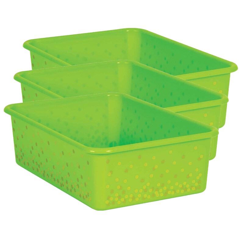 Confetti Large Plastic Storage Bin, Pack of 3