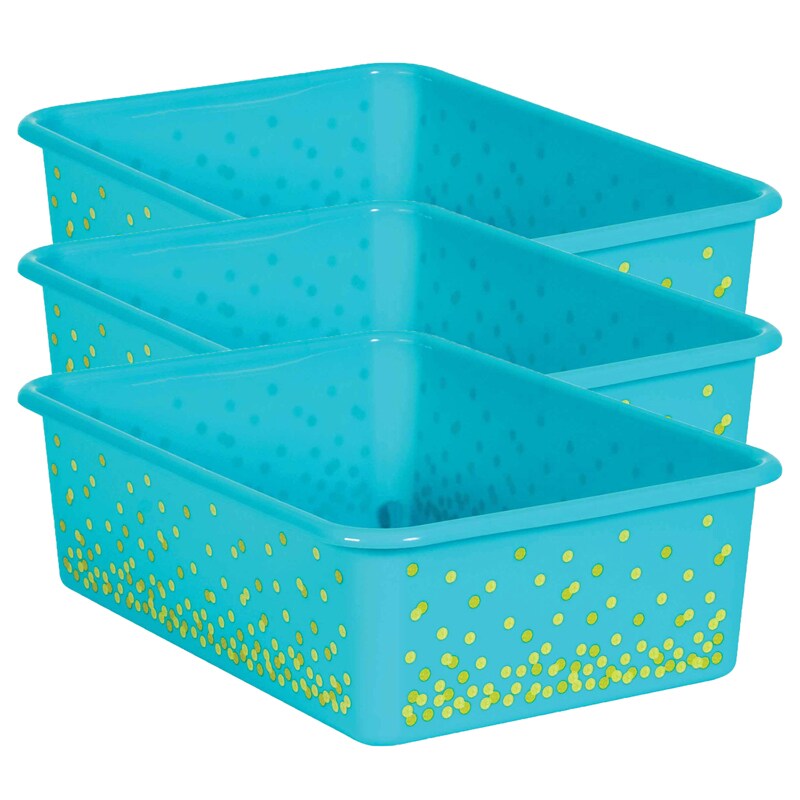 Confetti Large Plastic Storage Bin, Pack of 3