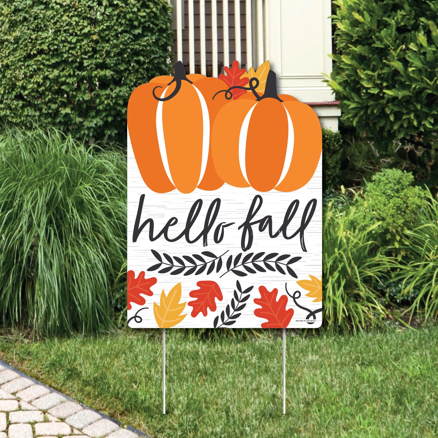 Big Dot of Happiness Fall Pumpkin - Party Decorations - Halloween or Thanksgiving Party Welcome Yard Sign
