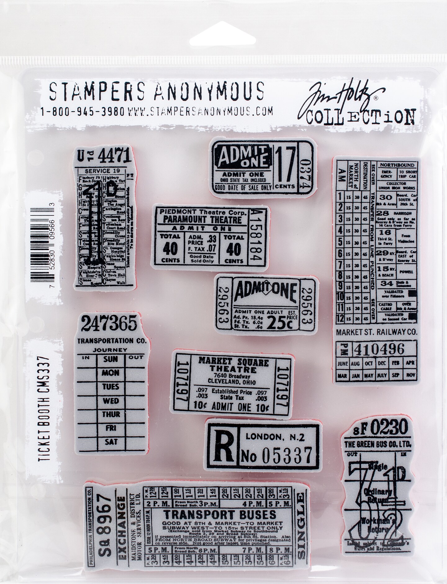 Tim Holtz Cling Stamps 7&#x22;X8.5&#x22;-Ticket Booth