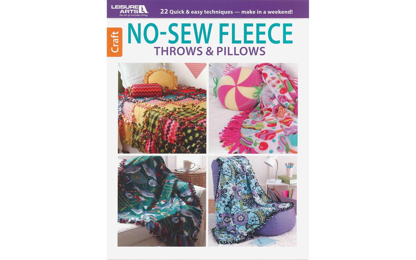Leisure Arts No Sew Fleece Throws Pillows Book