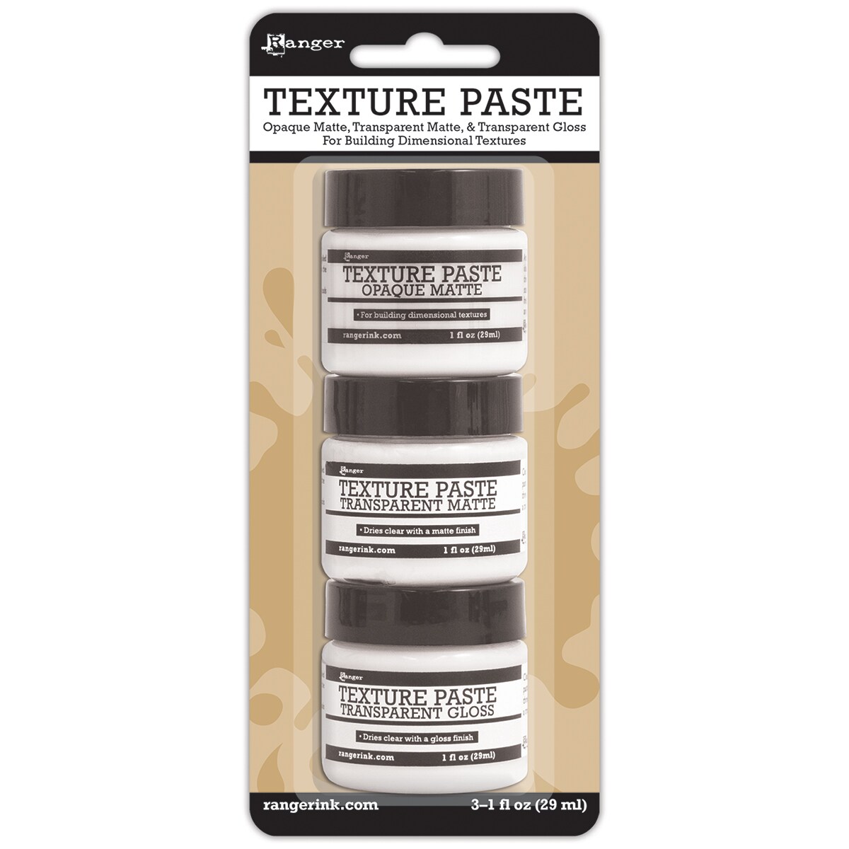 Ranger Texture Paste 1oz 3/Pkg-1oz Each Of Texture, Matte, Gloss